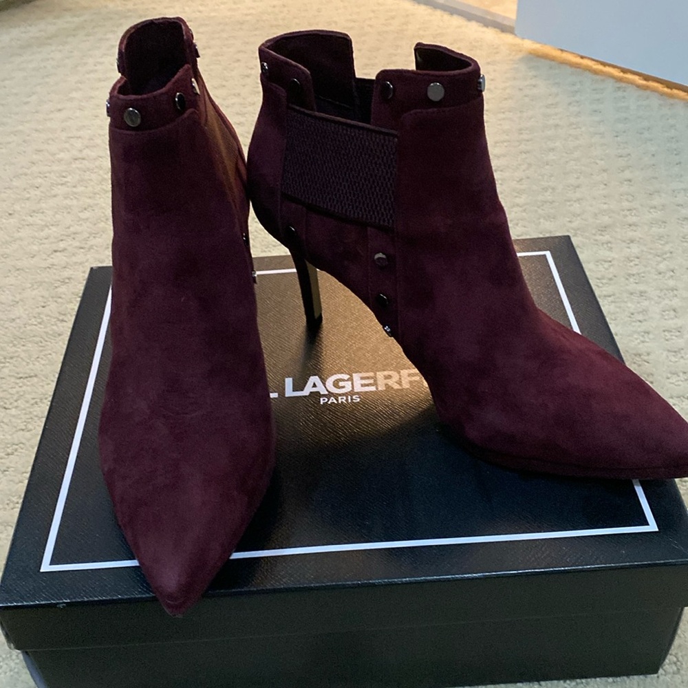 Karl Lagerfeld suede booties